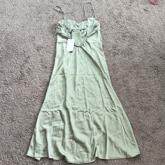 NWT ZARA SATIN SLIP DRESS - Mint - Picture 7 of 16